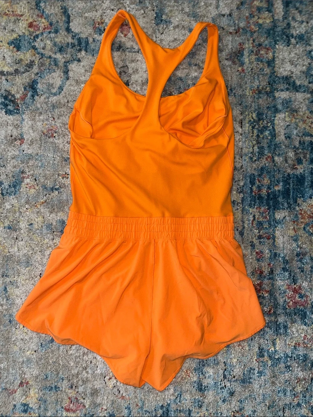 aerie Bright Orange Racerback Romper